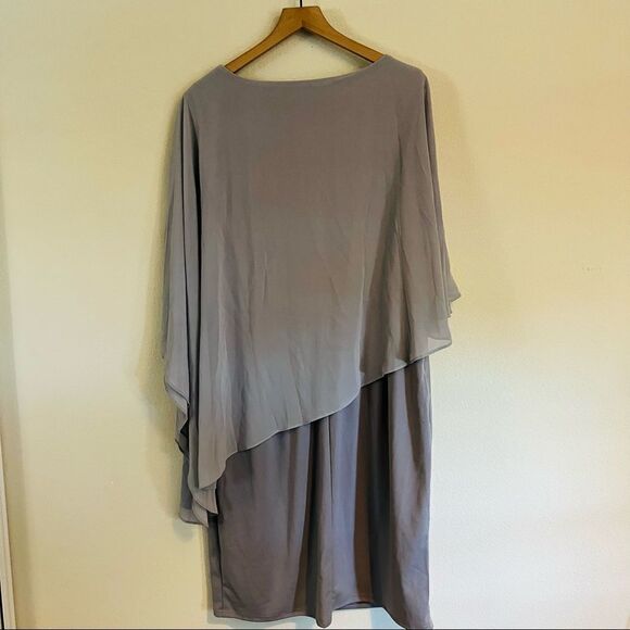 Hanna nicole Women's Gray Sleeveless Shawl Midi Dress Size 22W NWT - Picture 8 of 9